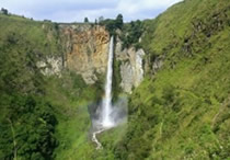 sipiso waterfall sumatera island
